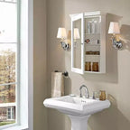 Crosley Lydia Wall Cabinet with Mirror Warm White