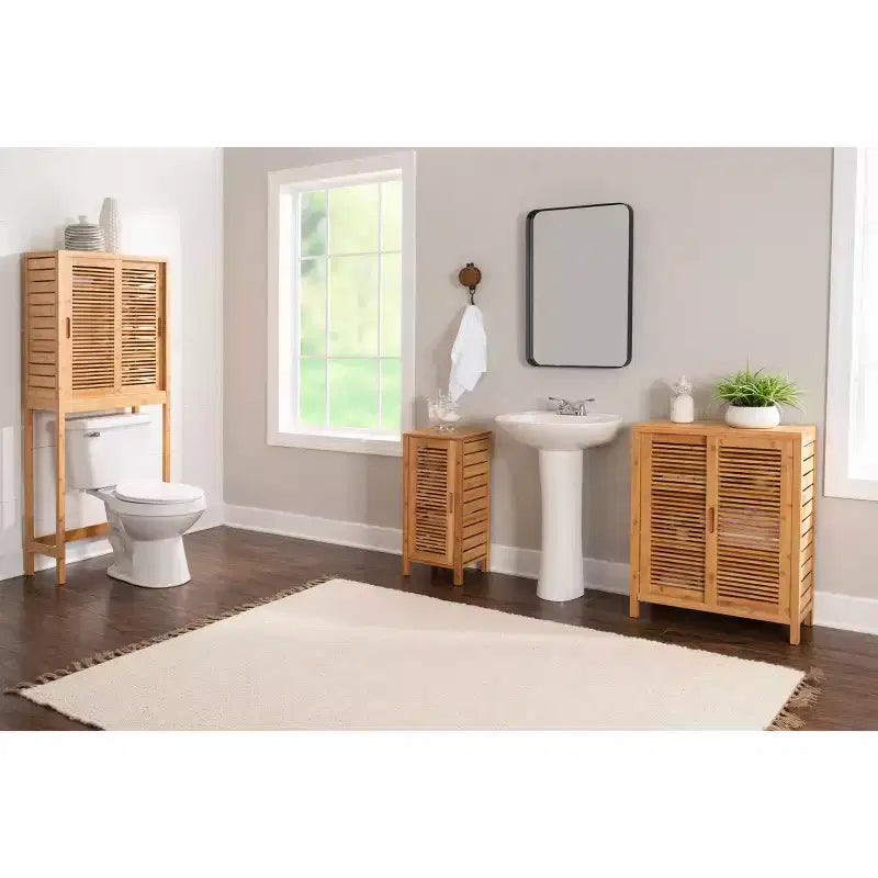 Bracken Two-Door Floor Cabinet Natural - Linon