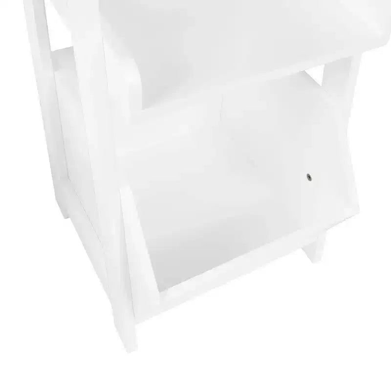 RiverRidge Amery, Scaffali a scaletta e da esposizione a 4 ripiani da 33 cm con contenitore organizer, colore: bianco