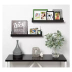 24 x 3.3 Set di 2 mensole decorative da parete nero - Uniek