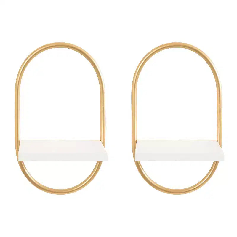 Set of 2 Olav Wall Shelf Set White: Modern Floating Shelves by Kate & Laurel All Things Decor