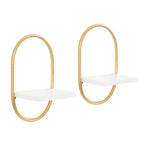 Set of 2 Olav Wall Shelf Set White: Modern Floating Shelves by Kate & Laurel All Things Decor