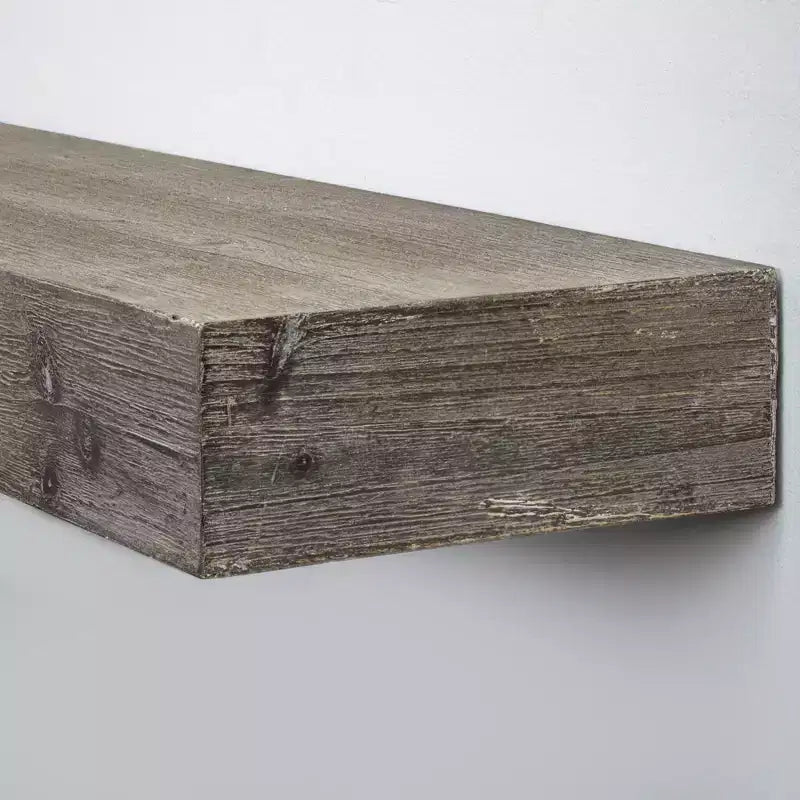 8" x 36" Large Rustic Wood Floating Wall Shelf Gray - American Art Decor