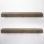 8" x 36" Large Rustic Wood Floating Wall Shelf Gray - American Art Decor