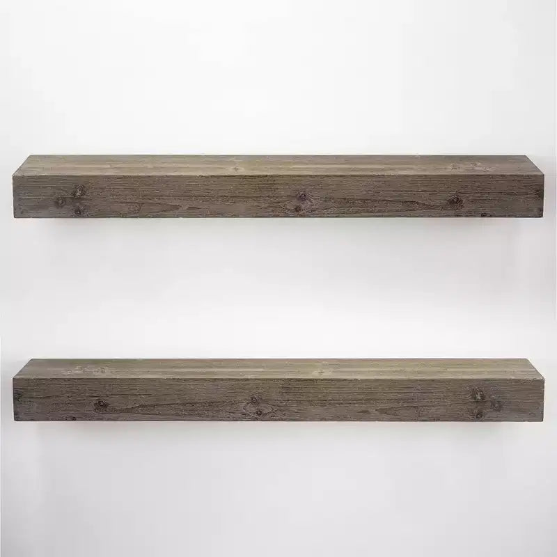 8" x 36" Large Rustic Wood Floating Wall Shelf Gray - American Art Decor