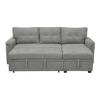 Divano componibile convertibile reversibile con letto estraibile, chaise longue con contenitore nascosto e gambe durevoli
