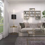 Olivia & May 24"x16" Wooden 4 Shelves Wall Gold : Polished MDF, No Assembly, Luxury Glam Decor Style