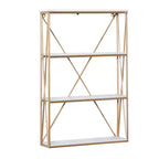 Olivia & May 24"x16" Wooden 4 Shelves Wall Gold : Polished MDF, No Assembly, Luxury Glam Decor Style