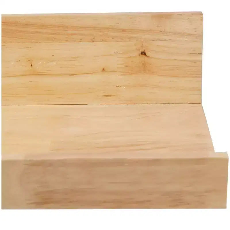Olivia & May Set of 2 Wood 2 Shelves Room Wall Shelf with Lip Light Brown