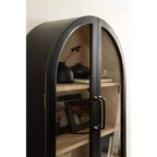 Kate & Laurel All Things Decor 21"x30" Arcott Arch Wall Cabinet Black