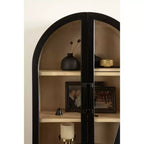 Kate & Laurel All Things Decor 21"x30" Arcott Arch Wall Cabinet Black