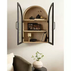 Kate & Laurel All Things Decor 21"x30" Arcott Arch Wall Cabinet Black