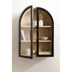 Kate & Laurel All Things Decor 21"x30" Arcott Arch Wall Cabinet Black
