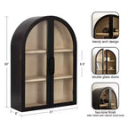 Kate & Laurel All Things Decor 21"x30" Arcott Arch Wall Cabinet Black