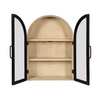 Kate & Laurel All Things Decor 21"x30" Arcott Arch Wall Cabinet Black