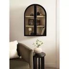 Kate & Laurel All Things Decor 21"x30" Arcott Arch Wall Cabinet Black