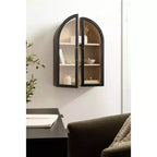 Kate & Laurel All Things Decor 21"x30" Arcott Arch Wall Cabinet Black
