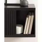 Kate & Laurel All Things Decor 30"x10"x14" Furrow Short Wall Cabinet Black