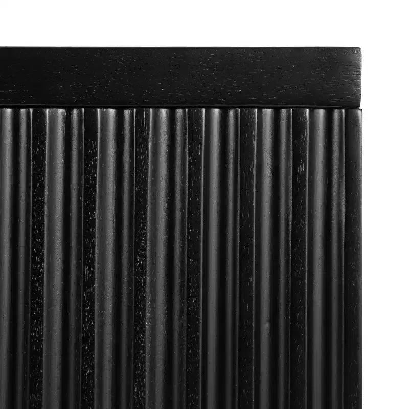 Kate & Laurel All Things Decor 30"x10"x14" Furrow Short Wall Cabinet Black