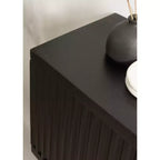 Kate & Laurel All Things Decor 30"x10"x14" Furrow Short Wall Cabinet Black
