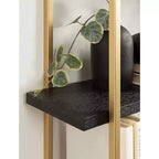 Kate & Laurel All Things Decor 20"x30" Leigh Wood and Metal Wall Shelf Black: Luxury Glam Style, 3-Tier Hanging Storage