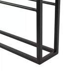 Cantinetta da parete minimalista in metallo da 43"x15" con 8 bottiglie e telaio a giorno nero - Olivia & May: Struttura in ferro, design salvaspazio