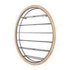 39"x39" Metal Oval 13 Bottle Wall Wine Rack with Beaded Frame Black - Olivia & May