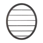 39"x39" Metal Oval 13 Bottle Wall Wine Rack with Beaded Frame Black - Olivia & May