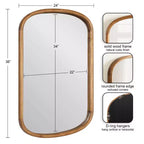 Kate & Laurel All Things Decor 24"X36" Talma Capsule Wall Mirror Rustic Brown