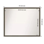 Specchio da parete per bagno in legno grigio argilla Svelte senza smussatura 30" x 24" - Amanti Art