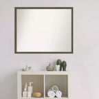 Specchio da parete per bagno in legno grigio argilla Svelte senza smussatura 30" x 24" - Amanti Art