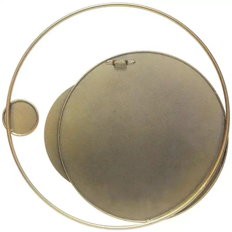 Specchio da Parete a Fase Lunare da 19,5" Dorato - Infinity Instruments: Rotondo Moderno Senza Montaggio, Cornice in Metallo, Montaggio a Parete