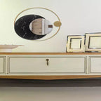 Specchio da Parete a Fase Lunare da 19,5" Dorato - Infinity Instruments: Rotondo Moderno Senza Montaggio, Cornice in Metallo, Montaggio a Parete