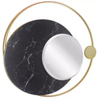 Specchio da Parete a Fase Lunare da 19,5" Dorato - Infinity Instruments: Rotondo Moderno Senza Montaggio, Cornice in Metallo, Montaggio a Parete