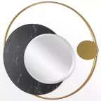 Specchio da Parete a Fase Lunare da 19,5" Dorato - Infinity Instruments: Rotondo Moderno Senza Montaggio, Cornice in Metallo, Montaggio a Parete