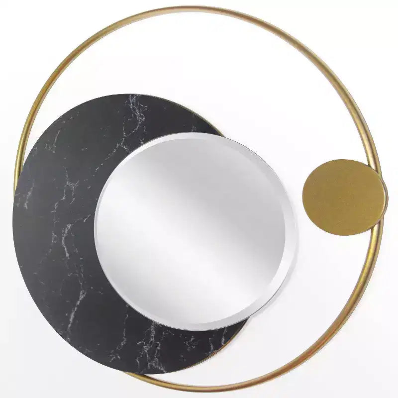 Specchio da Parete a Fase Lunare da 19,5" Dorato - Infinity Instruments: Rotondo Moderno Senza Montaggio, Cornice in Metallo, Montaggio a Parete