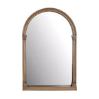 Holli Furniture Traditional Arched Wood Wall Mirror Brown