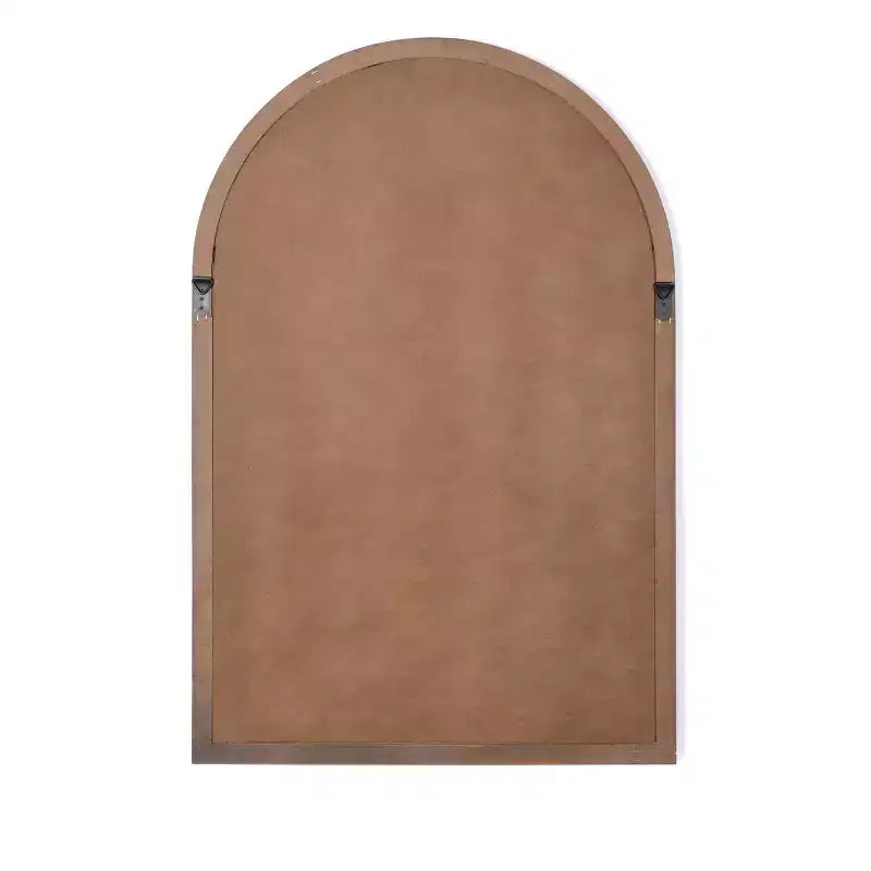 Holli Furniture Traditional Arched Wood Wall Mirror Brown
