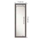 Specchio da porta lungo 18" x 52" Amanti Art - Plancia rustica grigia, non smussata, stretta