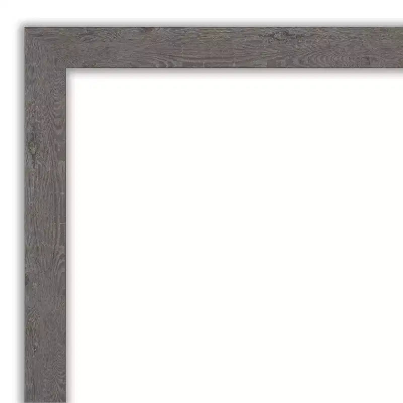 18" x 52" Non-Beveled Rustic Plank Gray Narrow Full Length on The Door Mirror - Amanti Art