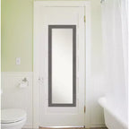 Specchio da porta lungo 18" x 52" Amanti Art - Plancia rustica grigia, non smussata, stretta