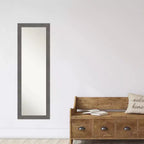 Specchio da porta lungo 18" x 52" Amanti Art - Plancia rustica grigia, non smussata, stretta