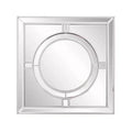 Howard Elliott 20"x20" Square Wall Mirror: Champagne Silver Leaf Trim, Art Deco Style, Wall Mount