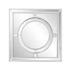 Howard Elliott 20"x20" Square Wall Mirror: Champagne Silver Leaf Trim, Art Deco Style, Wall Mount