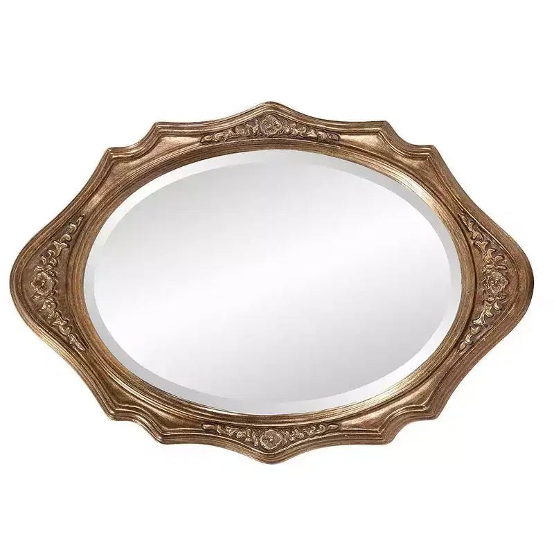 Howard Elliott Specchio da parete ovale 27"x19" con cornice in legno, bronzo