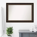 Specchio da parete Villa 42"x30", cornice in bronzo anticato, decorazione moderna - Amanti Art