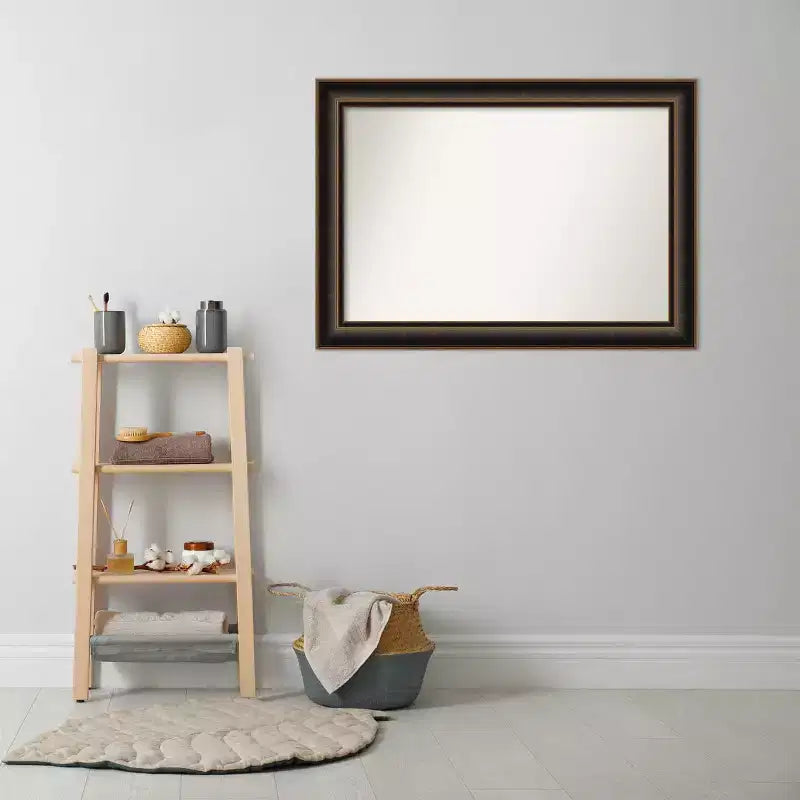 Specchio da parete Villa 42"x30", cornice in bronzo anticato, decorazione moderna - Amanti Art