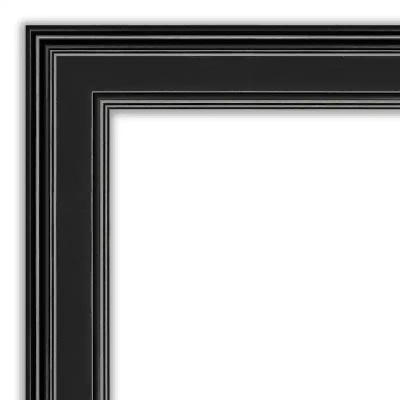 Specchio da appendere alla porta Ridge Black da 50,8x137,2 cm senza smussatura - Amanti Art: da appendere alla porta, nessun assemblaggio richiesto