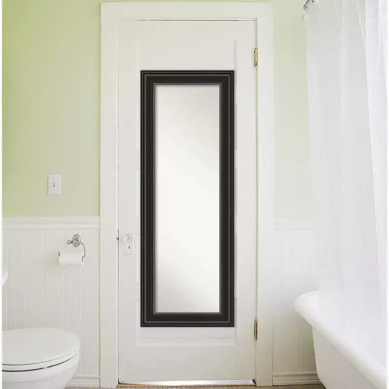 Specchio da appendere alla porta Ridge Black da 50,8x137,2 cm senza smussatura - Amanti Art: da appendere alla porta, nessun assemblaggio richiesto