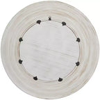 Specchio da parete in legno 89x89 cm effetto sbiancato bianco - Olivia & May: nessun montaggio, cornice in MDF, uso interno
